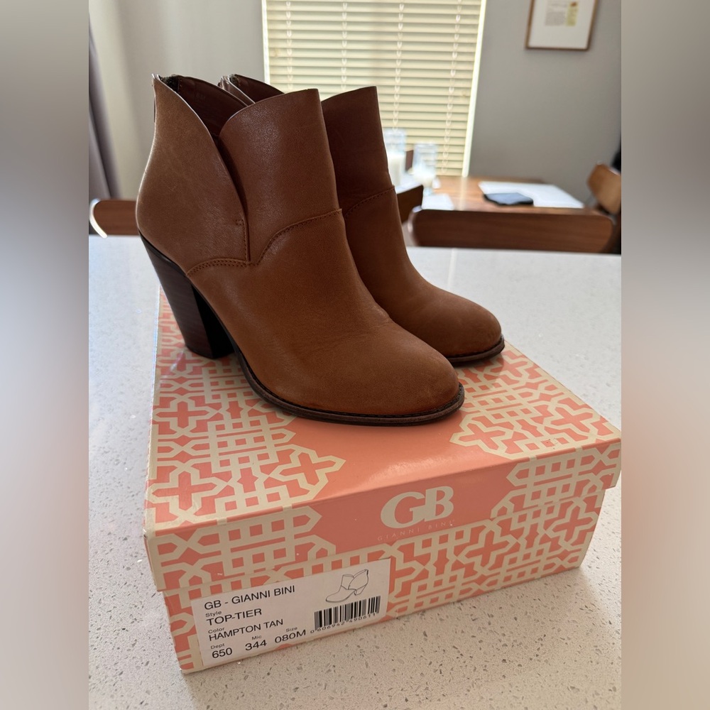 Gianni Bini Top Tier Brown Heeled Boots